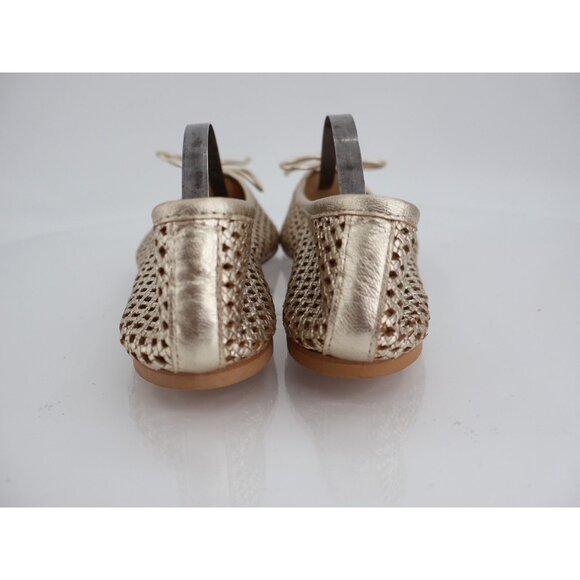 Bruno Magli Janina Ballet Flats Womens SIze 39 9 M Gold Perforated Leather Bow - Picture 5 of 11